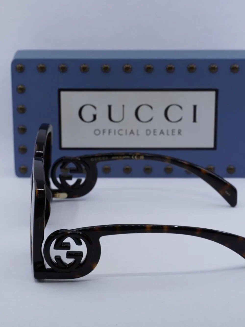 Gucci GG1326S 007 Women Square Sunglasses - Dark Havana / Brown Mirror